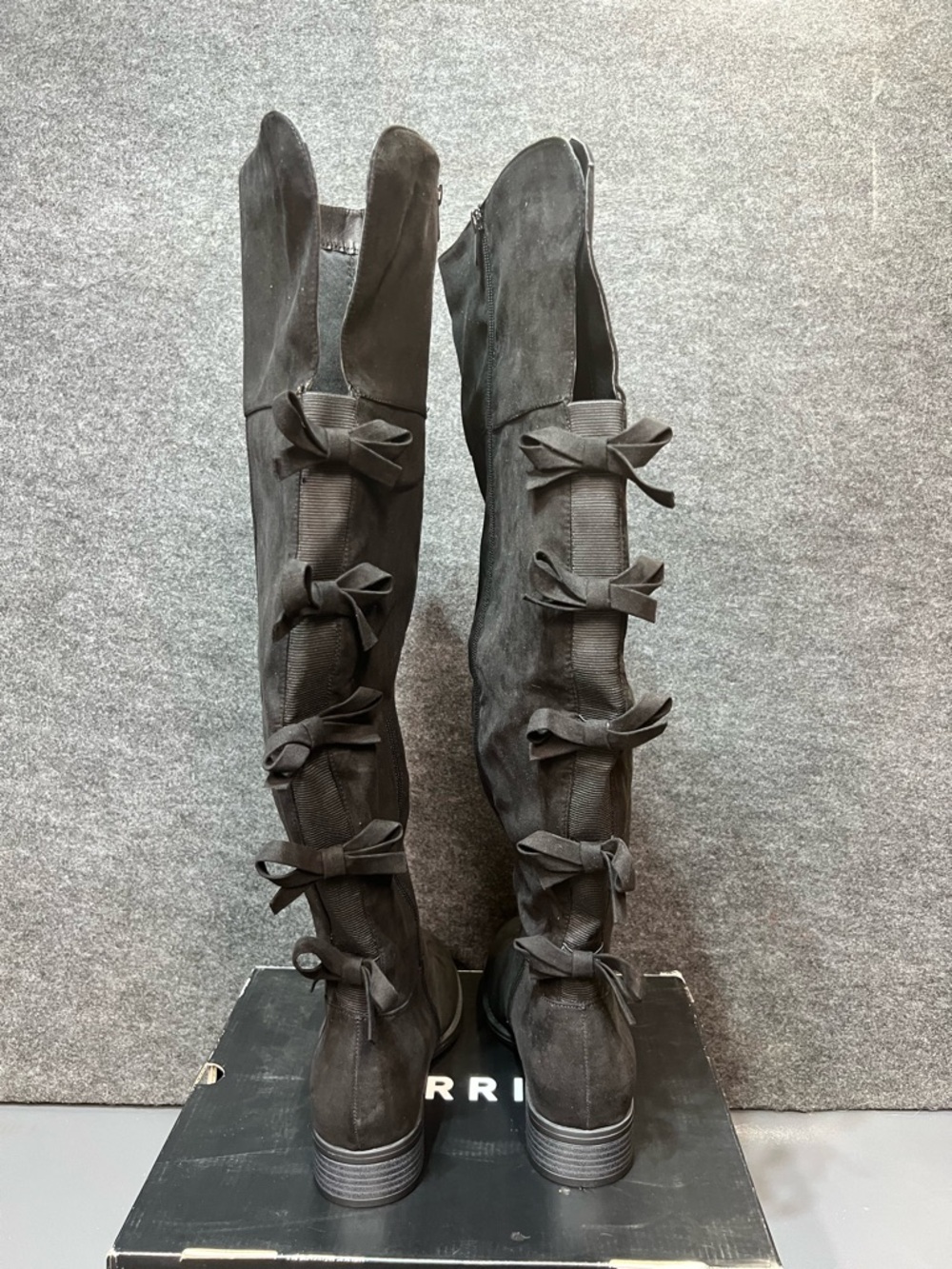 Torrid Bow Back OTK Boot - Faux Suede Black Size 9.5 WW - Picture 5 of 11